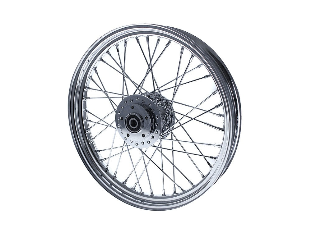 V-Factor VF-51635 19" x 2.50" Front 40 Spoke Cross Laced Wheel Chrome for Narrow Glide Dyna 00-05/Sportster 00-07