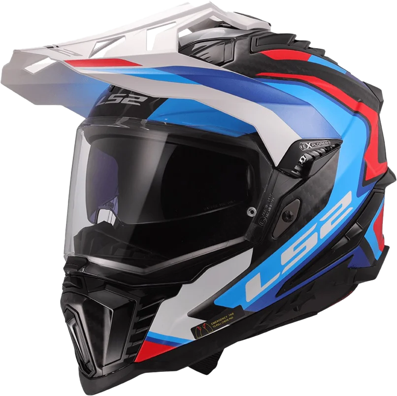 LS2 MX701C Explorer Carbon Frontier II White/Blue/Red Helmet