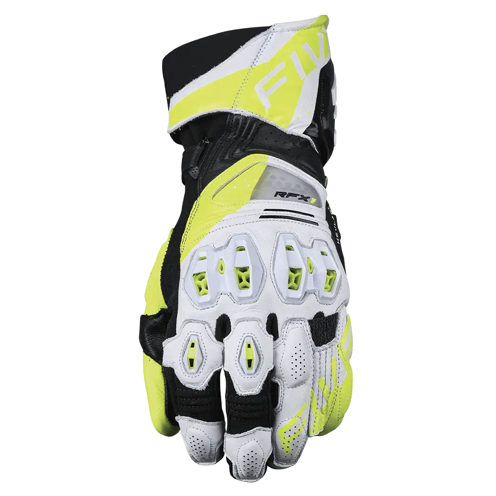 Five RFX1 Evo White/Fluro Yellow Gloves