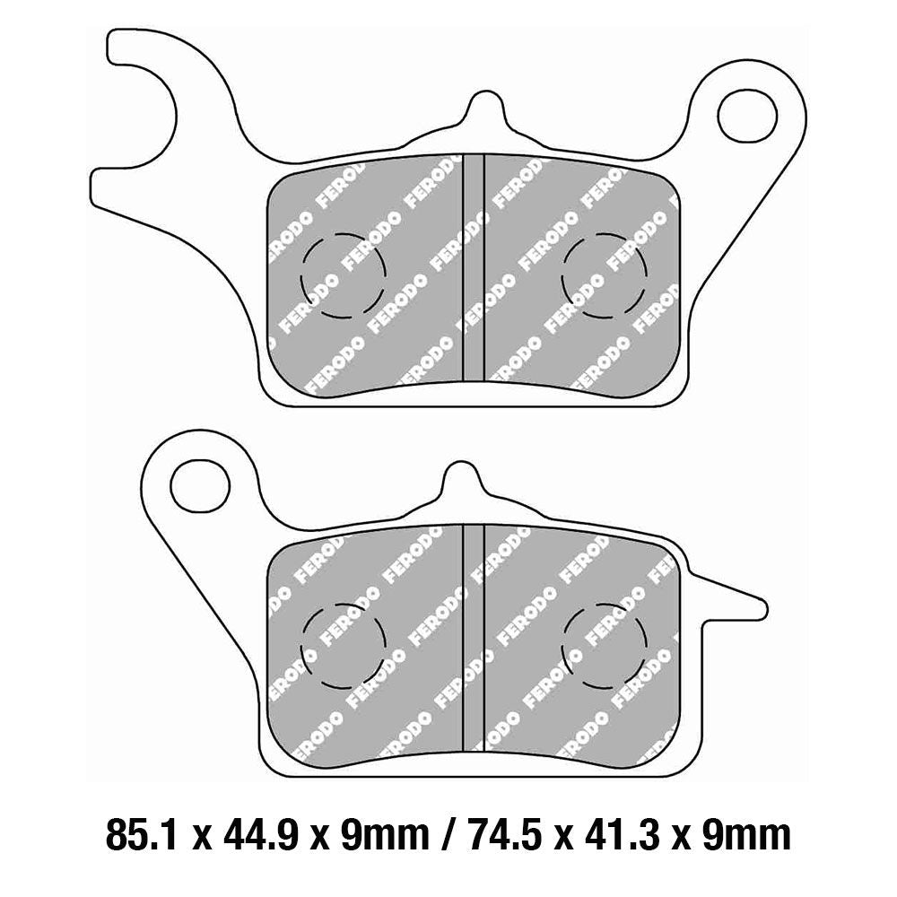 Ferodo FDB2297EF Eco-Friction Road Series Organic/Non-Sintered Mid-Metallic Compound Brake Pads
