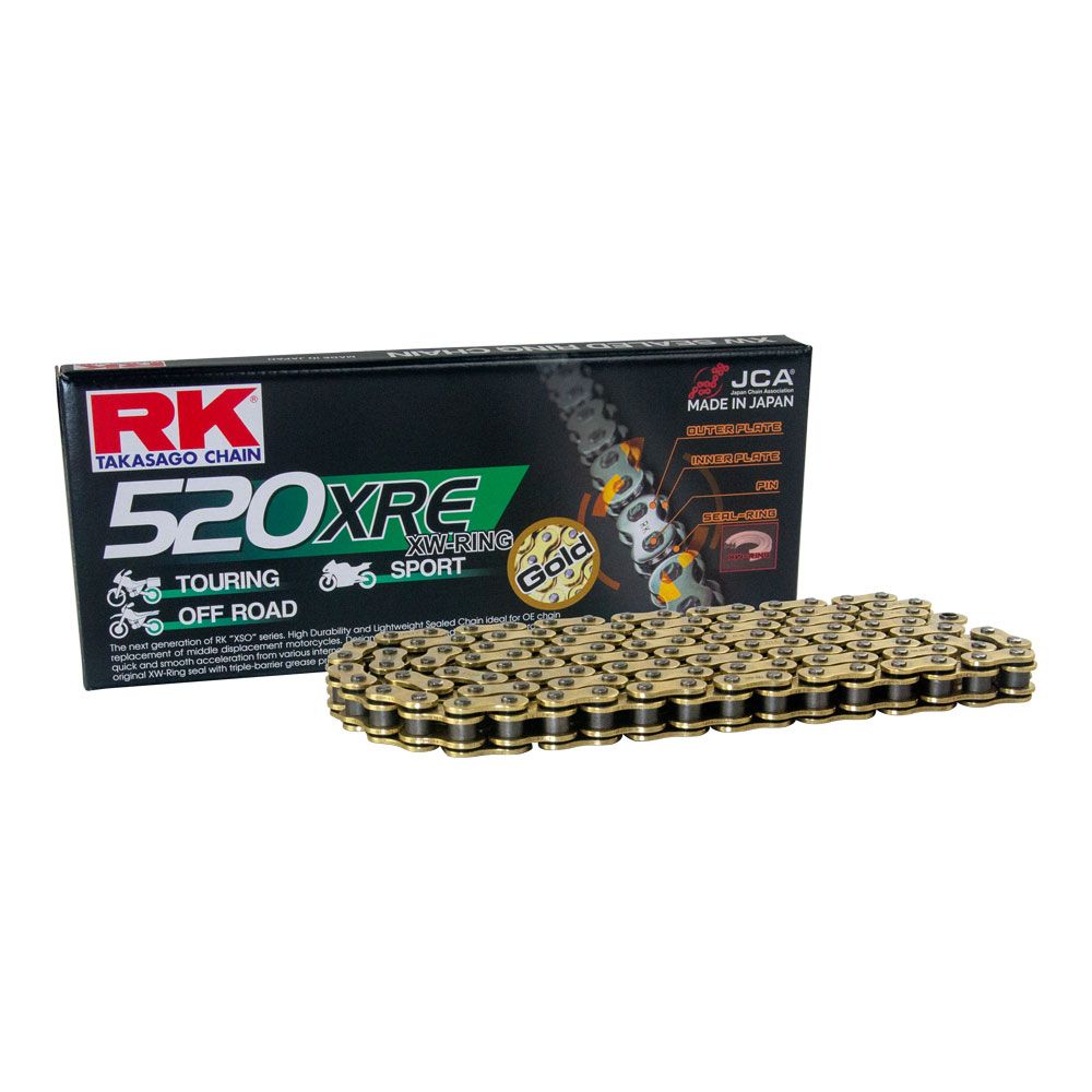 RK 12-52E-120GD XRE Series XW-Ring Chain GB520XRE 120 Link Gold