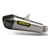 Arrow 71801XKI X-Kone Nichrom Silver Slip-On Muffler w/Carbon End Cap for Kawasaki Ninja 250/Ninja 300 13-16/Z 300 15-16