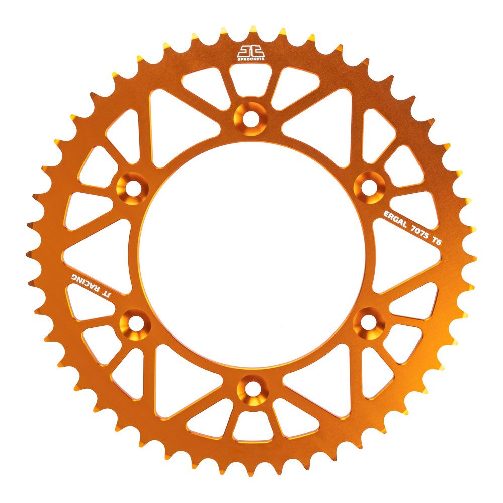 JT Sprockets RaceLite Series Alloy 52T Rear Sprocket Orange (520 Pitch Chain)