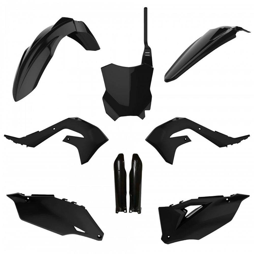 Polisport MX Plastic Kit Black for Kawasaki KX250F 21-24/KX450F 19-23