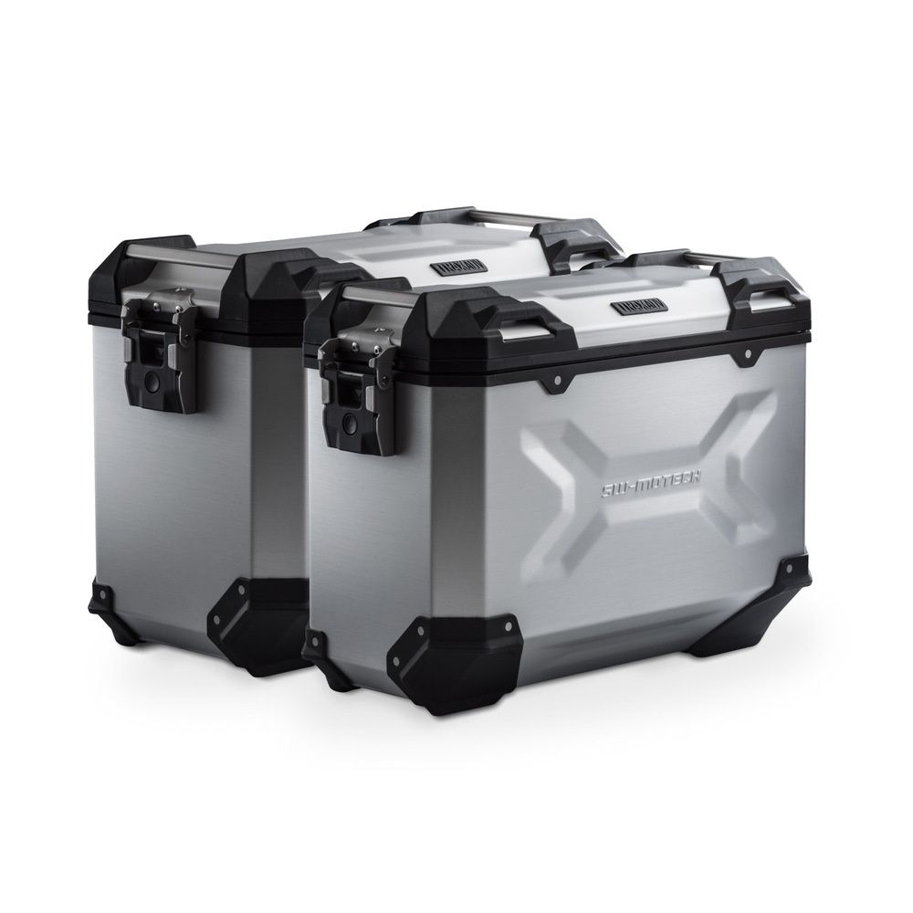 SW-Motech SW-KFT0189070000-S TRAX ADV 45/37L Silver Aluminium Case System for Honda CRF1000L Africa Twin/CRF1000L Africa Twin Adventure Sports 18-Up