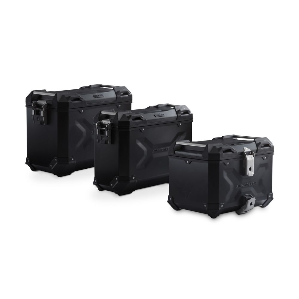 SW-Motech SW-ADV1763275100-B Black Adventure Luggage Set for Moto Guzzi V85 Strada 24-Up