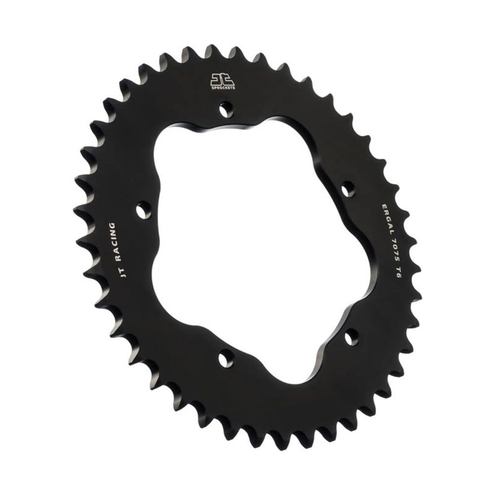 JT Sprockets Racing Series Alloy 42T Rear Sprocket Black (520 Pitch Chain) for Ducati Hypermotard 796/1100/Monster S2R 800/S2R 1000/Monster S4R/Monster 796/1100/Multistrada 1000/1100/848 Models (750B Adaptor Required)