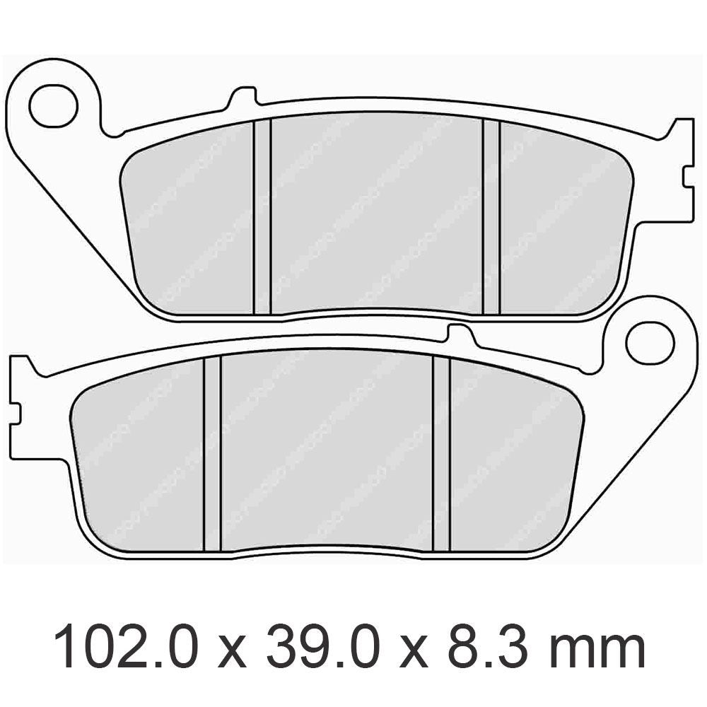 Ferodo FDB570EF Eco-Friction Road Series Organic/Non-Sintered Mid-Metallic Compound Brake Pads