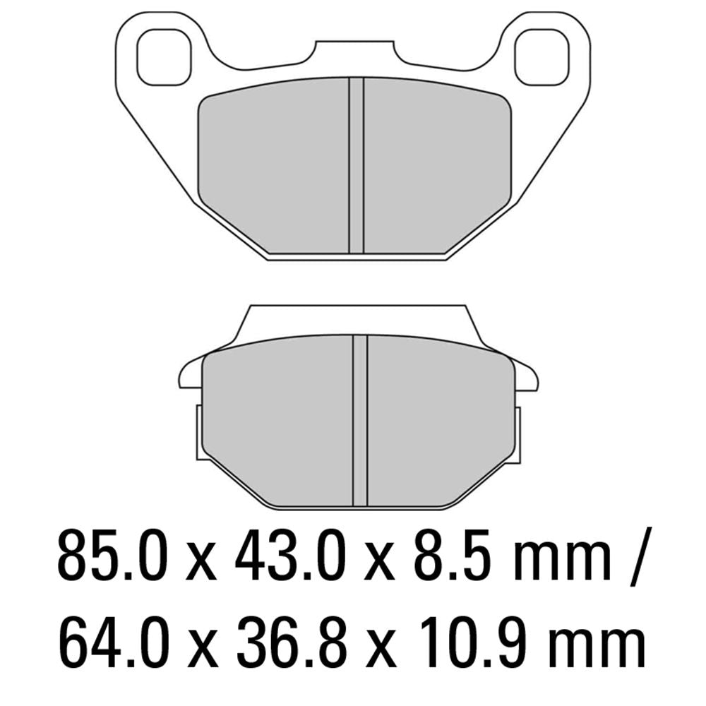 Ferodo FDB2096EF Eco-Friction Road Series Organic/Non-Sintered Mid-Metallic Compound Brake Pads