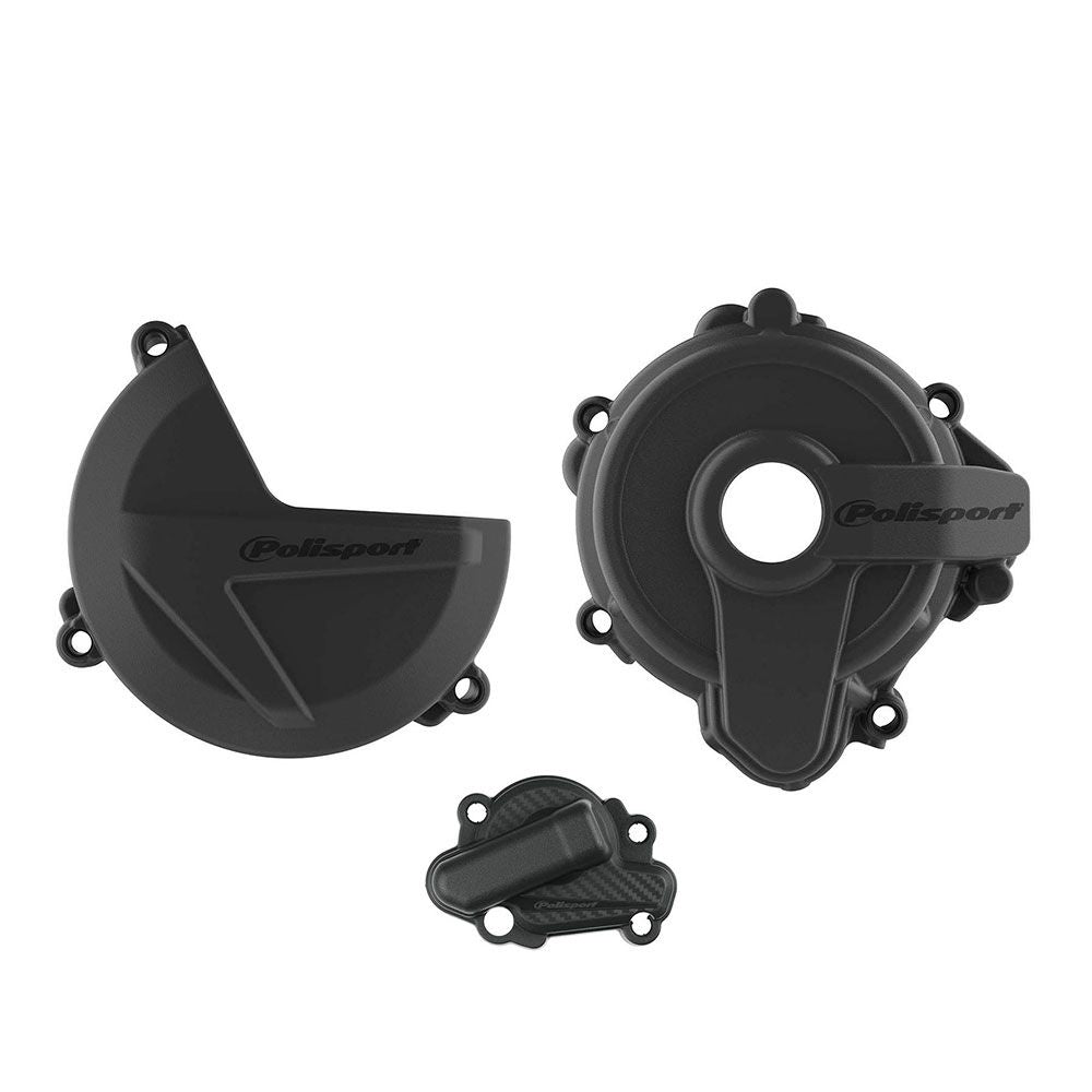 Polisport Engine Cover Protection Kit Black for Sherco SE 250/SE 300 16-Up