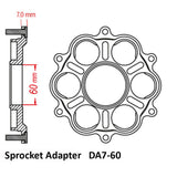 JT Sprockets 760B 6 Bolt Alloy Rear Sprocket Carrier Adaptor for Ducati 1098/1198/1199/1299 Panigale/Streetfighter 1098/V4/Multistrada 1200/1260/Diavel 1200/1260/XDiavel/XDiavel S/Monster 1200/SuperSport 939/950 Models