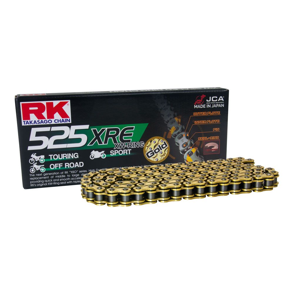 RK 12-55E-120GD XRE Series XW-Ring Chain GB525XRE 120 Link Gold