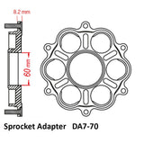 JT Sprockets 770B 6 Bolt Alloy Rear Sprocket Carrier Adaptor for Ducati Panigale V4/V4 S 18-Up/Panigale V4 R 19-Up/Panigale V4 SP/SP2 21-Up Models