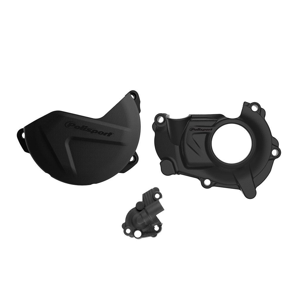 Polisport Engine Cover Protection Kit Black for Yamaha YZ450F 18-22/YZ450FX 19-23