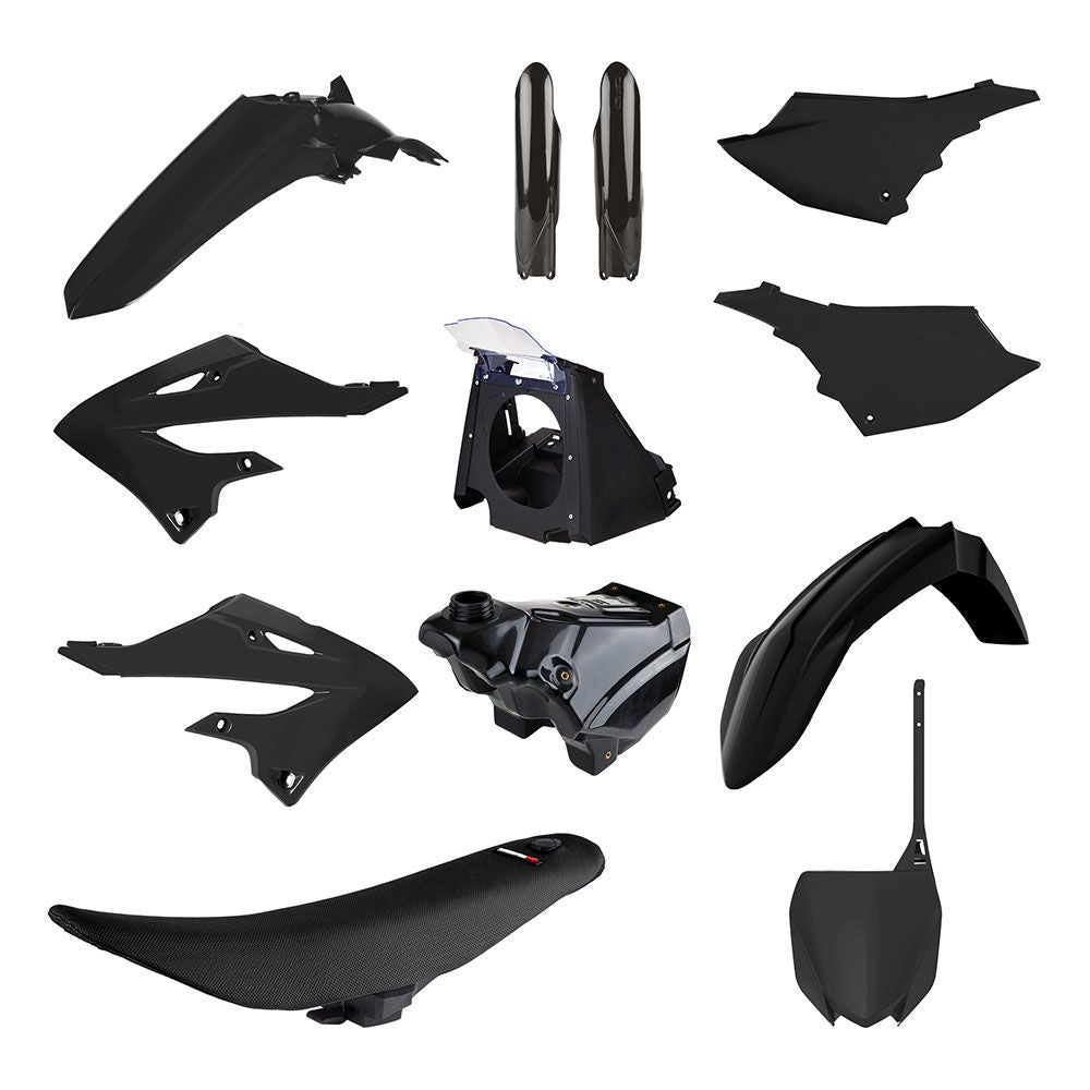 Polisport MX Restyle Plastic Kit Black w/Tank & Seat for Yamaha YZ125/YZ250 02-21