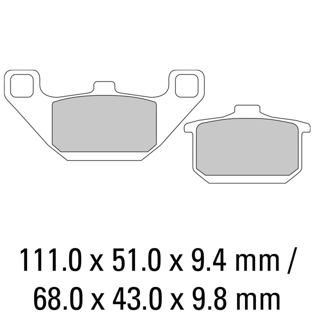Ferodo FDB339EF Eco-Friction Road Series Organic/Non-Sintered Mid-Metallic Compound Brake Pads