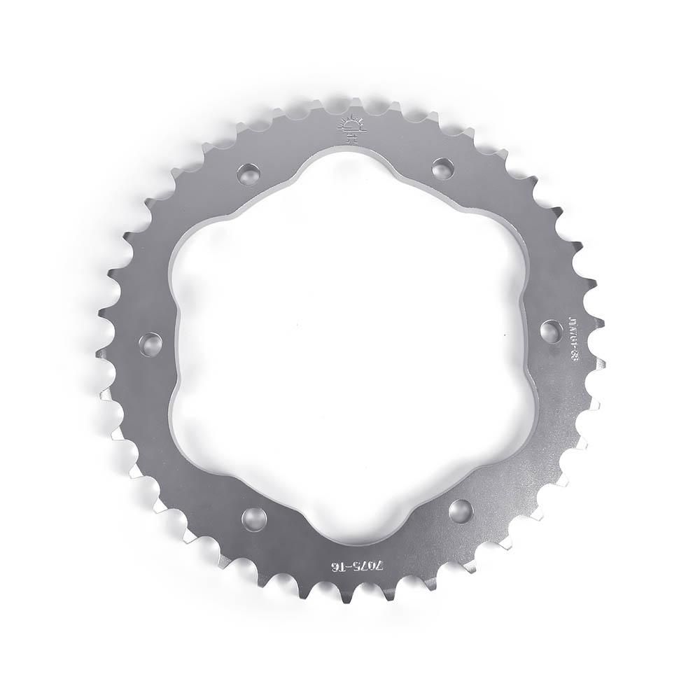 JT Sprockets Racing Series Alloy 38T Rear Sprocket Silver (525 Pitch Chain) for for Ducati 1098/1198/1199/1299 Panigale/Streetfighter 1098/V4/Multistrada 1200/1260/Diavel 1200/1260/XDiavel/Monster 1200/SuperSport 939/950 (760 or 770 Adaptor Required)