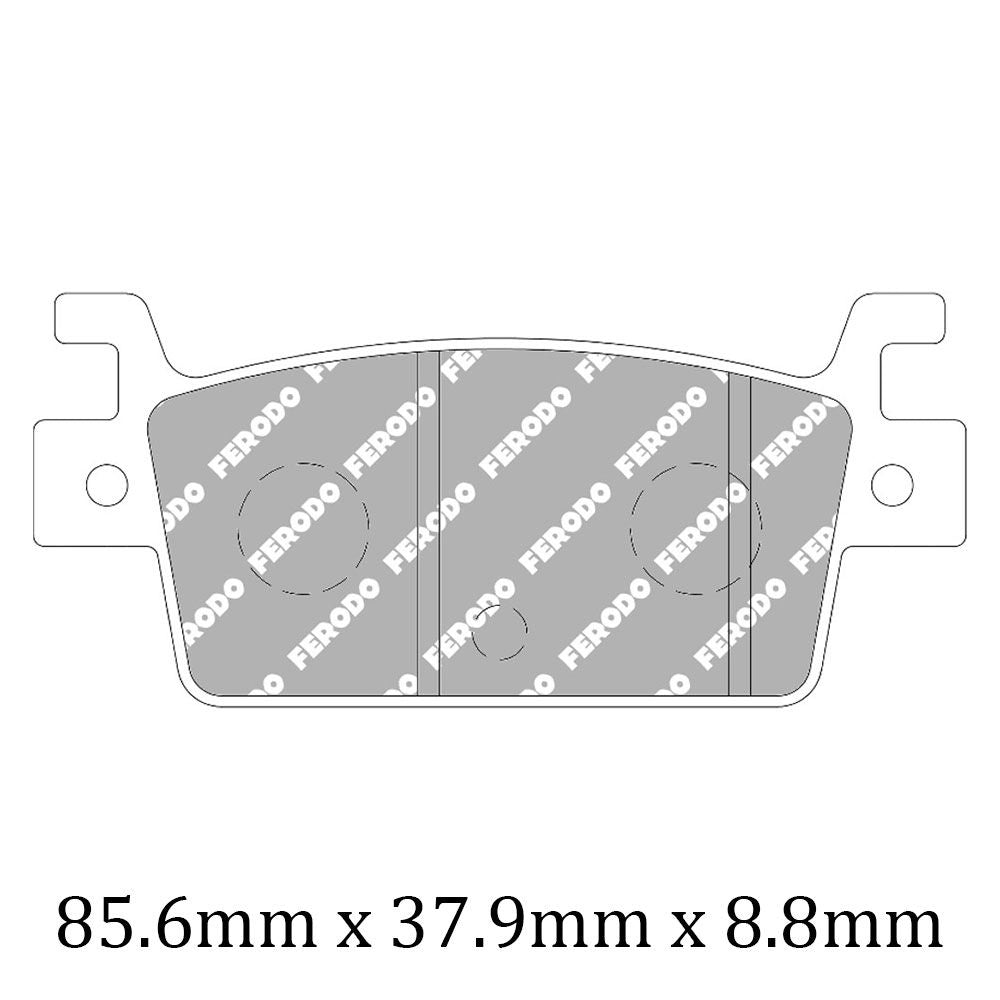Ferodo FDB2304EF Eco-Friction Road Series Organic/Non-Sintered Mid-Metallic Compound Brake Pads