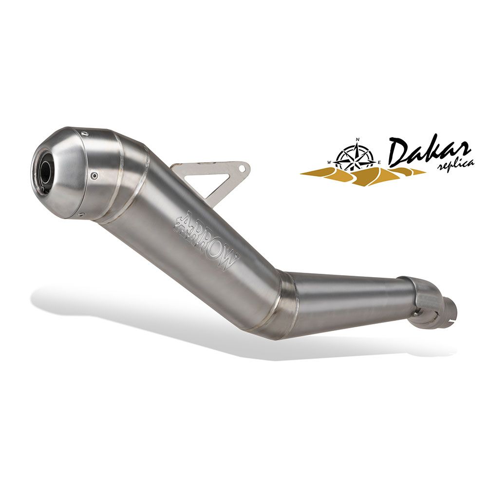 Arrow 72501DR Dakar Replica Nichrom Slip-On Muffler w/Steel End Cap for Yamaha Tenere 700 19-20