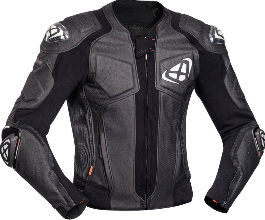 Ixon Vendetta Evo Black/White Leather Jacket [3XL][INTERTNAL]